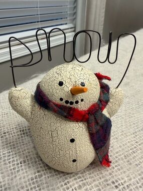 Natalie Silitch’s  vintage handmade artist signed folk art Snowman